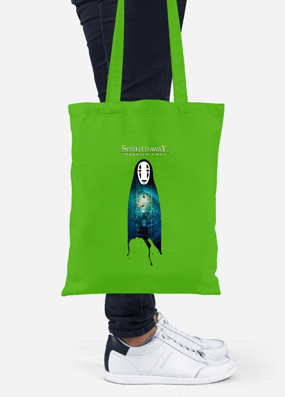 Еко-сумка шоппер Безликий Бог Каонасі Віднесені привидами (Spirited Away) (92102-2831-LM) салатова MobiPrint lite (256921011)