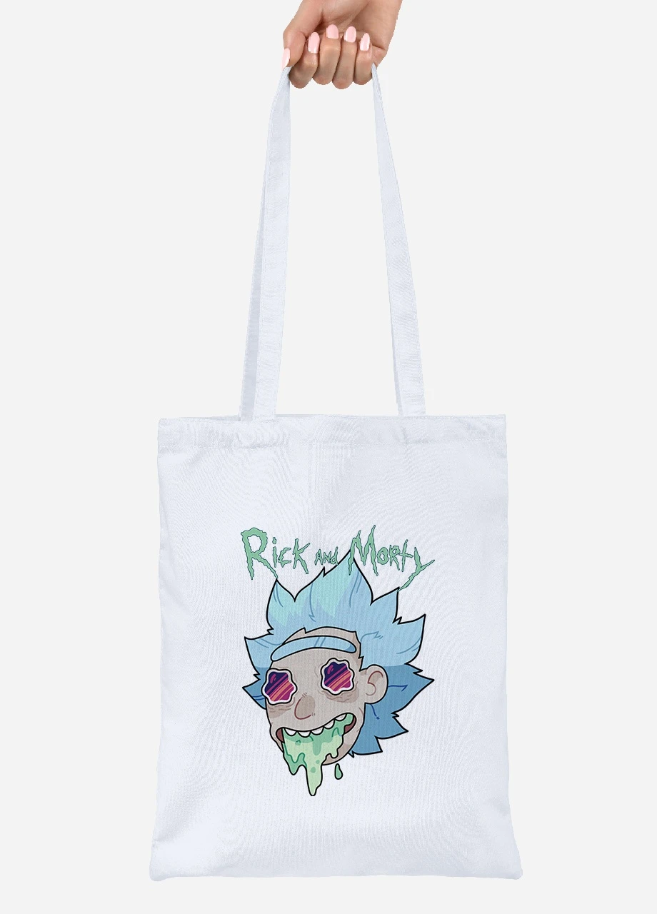 Еко-сумка шоппер Морті Сміт Рік та Морті (Morty Smith Rick and Morty) (92102-2945) біла MobiPrint Lite (256920752)
