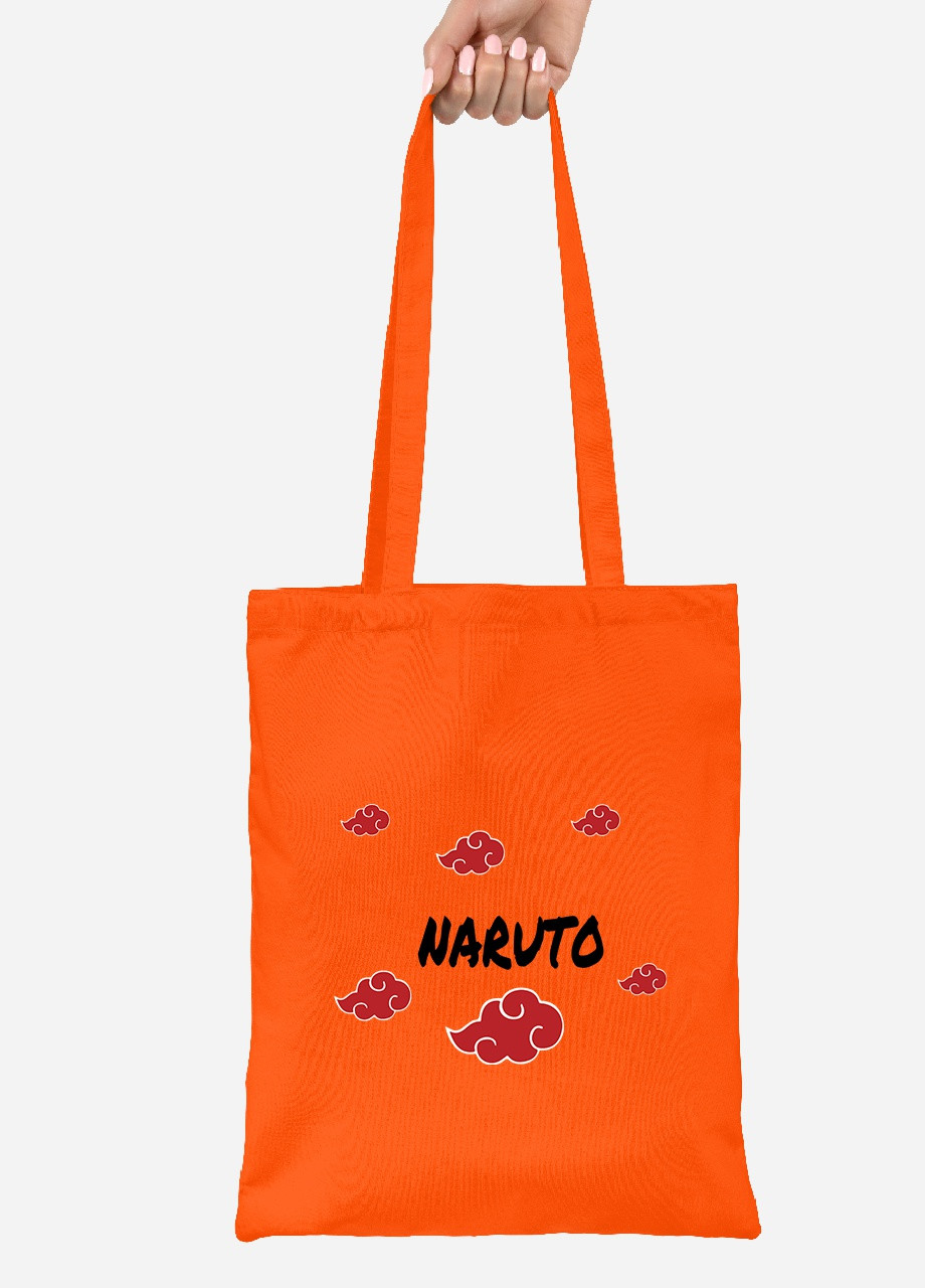 Еко-сумка шоппер Хмара Акацукі Наруто (Akatsuki Naruto) (92102-3053-OG) помаранчева MobiPrint Lite (256924901)