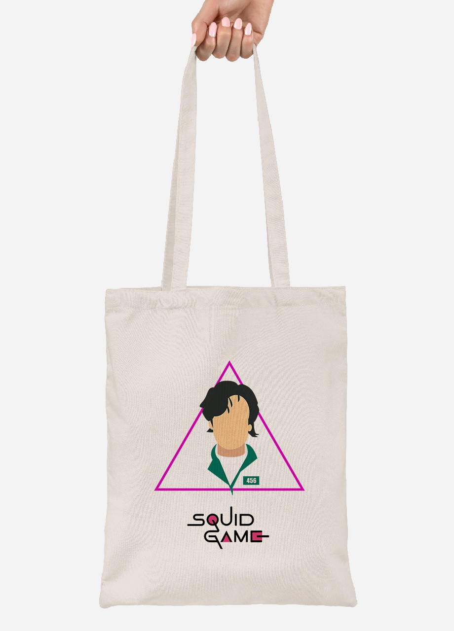 Еко-сумка шоппер Лі Чжунг-Чжає ес Сонг гі-хун Гра в кальмара (Squid Game) (92102-3356-BG) бежева MobiPrint Lite (256922217)