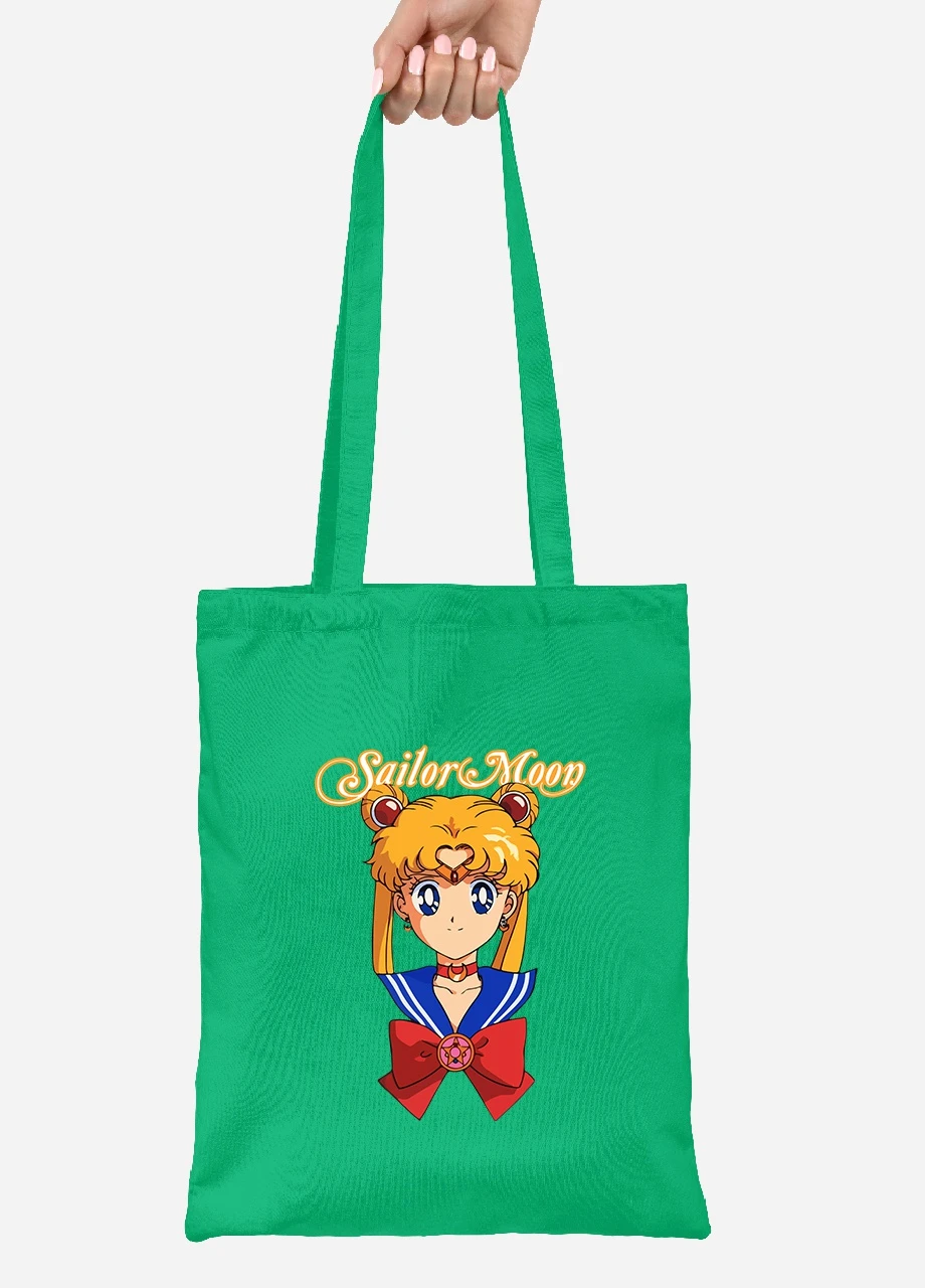 Эко сумка шопер Сейлор Мун (Sailor Moon) (92102-2915-KG) зеленая MobiPrint Lite (256923605)