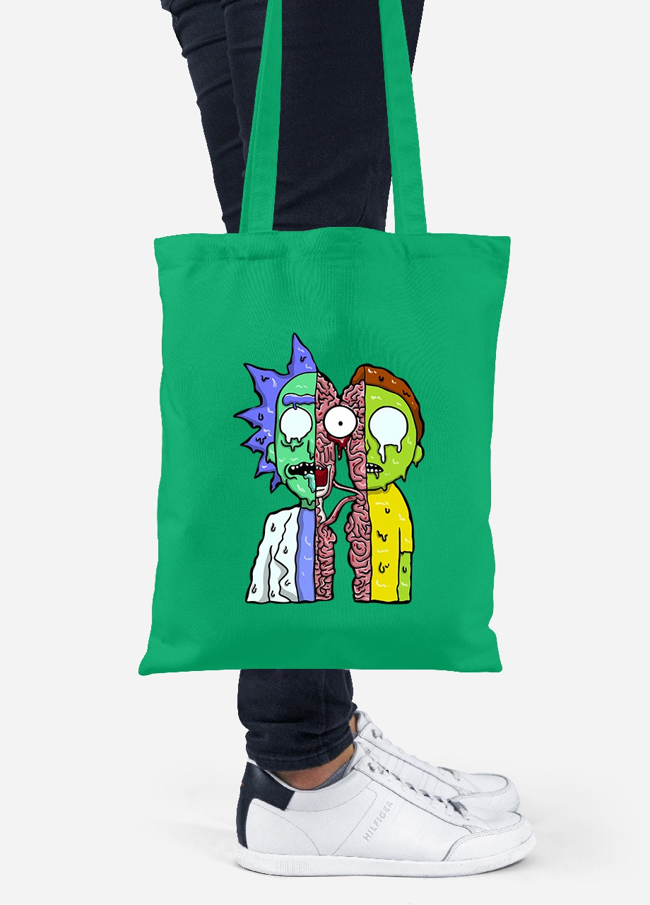 Еко-сумка шоппер Рік Санчез Рік та Морті (Rick Sanchez Rick and Morty) (92102-2940-KG) зелена MobiPrint Lite (256923402)
