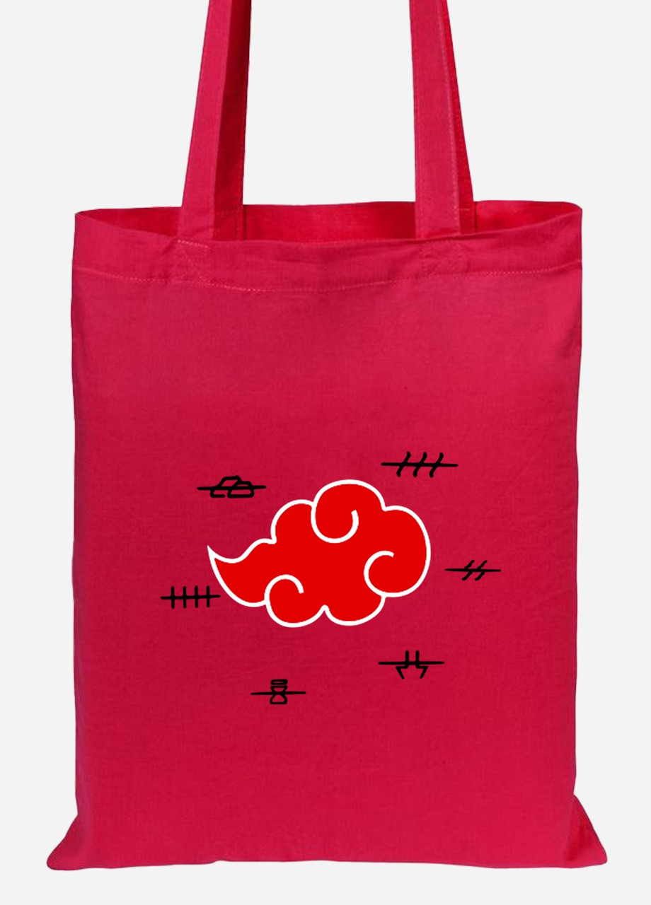 Еко-сумка шоппер Хмара Акацукі Наруто (Akatsuki Naruto) (92102-3044-RD) червона MobiPrint Lite (256923383)