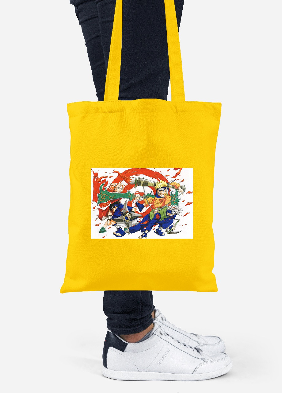 Еко-сумка шоппер Наруто (Naruto) (92102-3111-SY) жовта MobiPrint Lite (256924675)