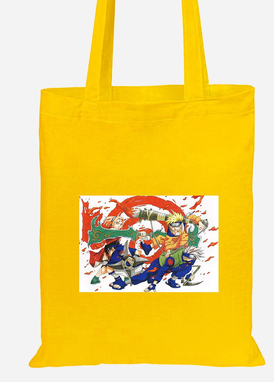 Еко-сумка шоппер Наруто (Naruto) (92102-3111-SY) жовта MobiPrint Lite (256924675)