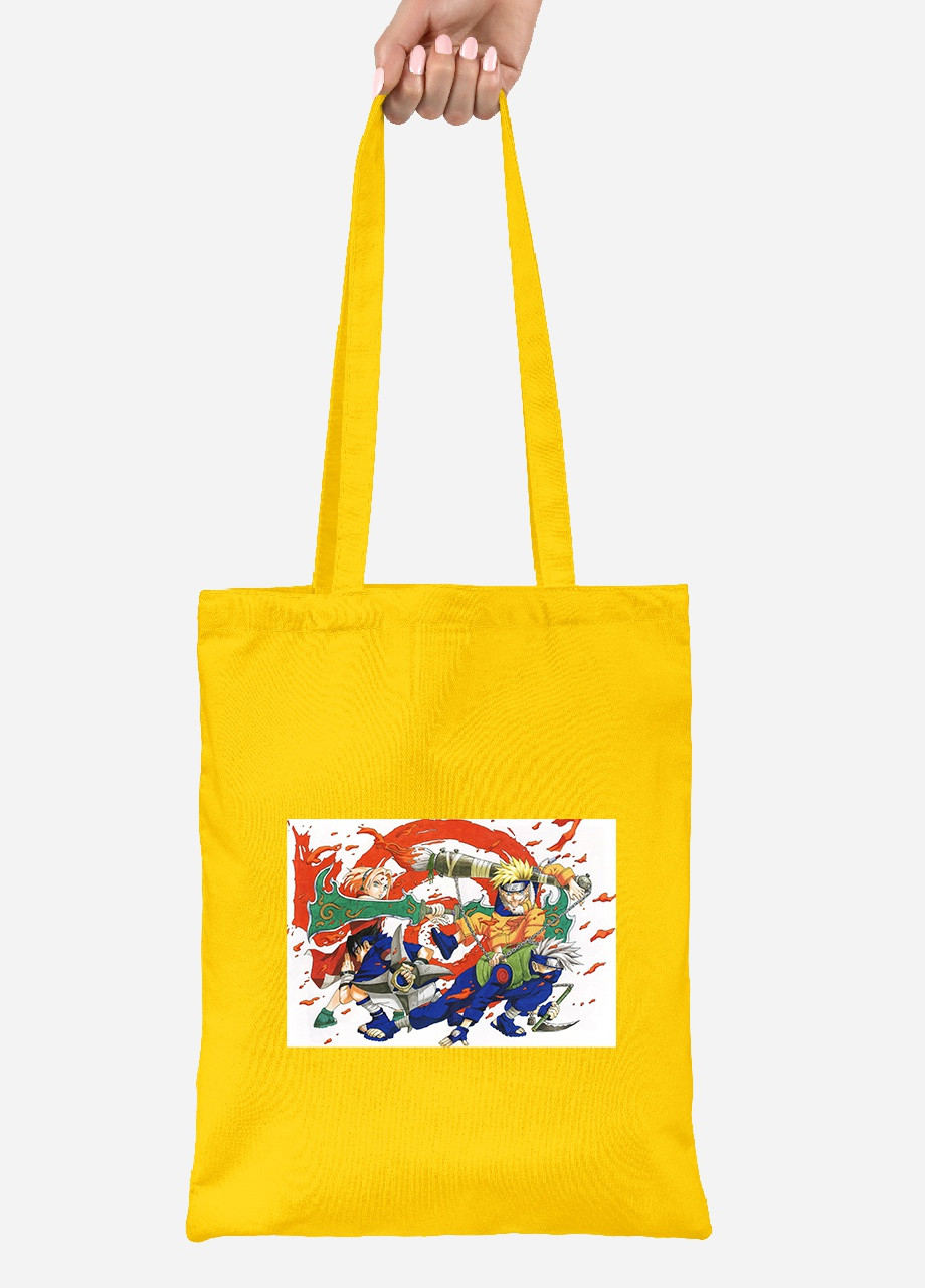 Еко-сумка шоппер Наруто (Naruto) (92102-3111-SY) жовта MobiPrint Lite (256924675)