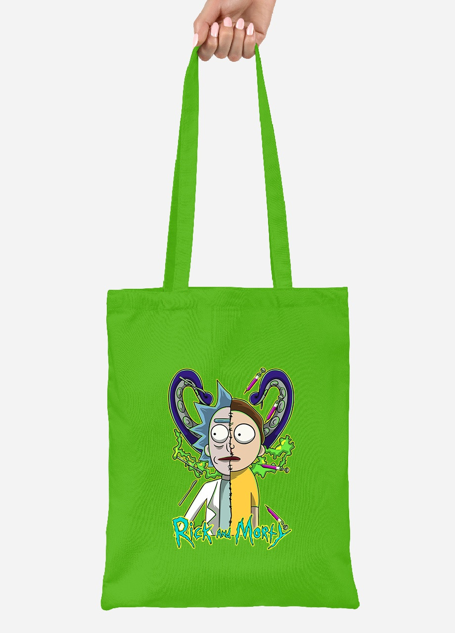 Еко-сумка шоппер Рік Санчез Рік та Морті (Rick Sanchez Rick and Morty) (92102-2935-LM) салатова MobiPrint Lite (256923579)
