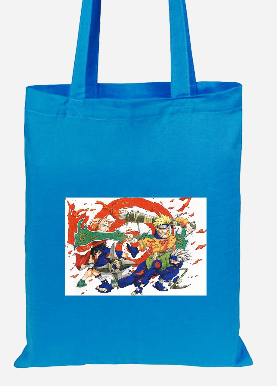 Еко-сумка шоппер Наруто (Naruto) (92102-3111-BL) синя MobiPrint Lite (256920258)