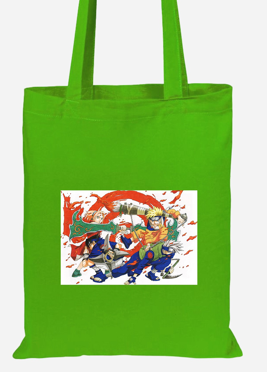 Еко-сумка шоппер Наруто (Naruto) (92102-3111-LM) салатова MobiPrint Lite (256921109)