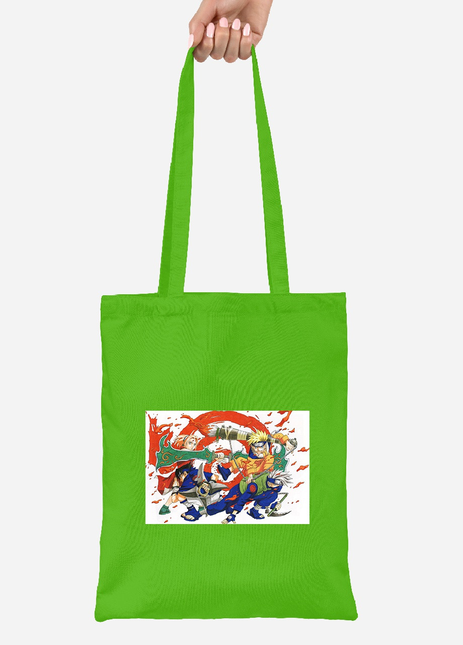 Еко-сумка шоппер Наруто (Naruto) (92102-3111-LM) салатова MobiPrint Lite (256921109)