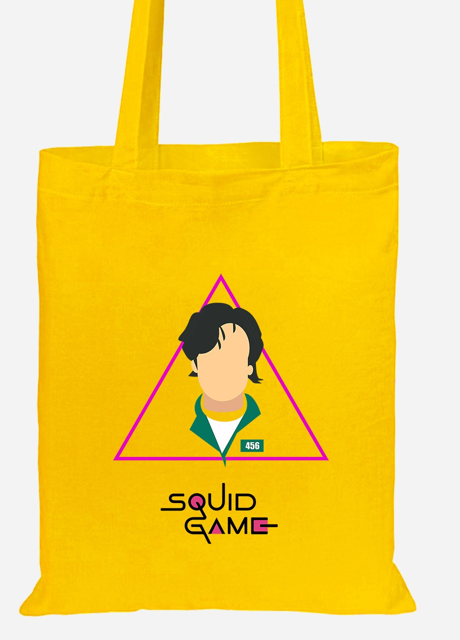 Эко сумка шопер Ли Чжунг-Чжае эс Сонг ги–хун Игра в кальмара (Squid Game) (92102-3356-SY) желтая MobiPrint Lite (256921819)