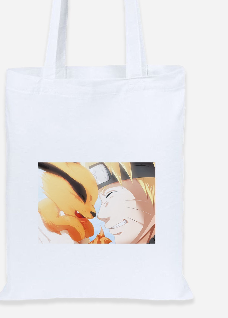 Еко-сумка шоппер Наруто (Naruto) (92102-3087) біла MobiPrint Lite (256920410)