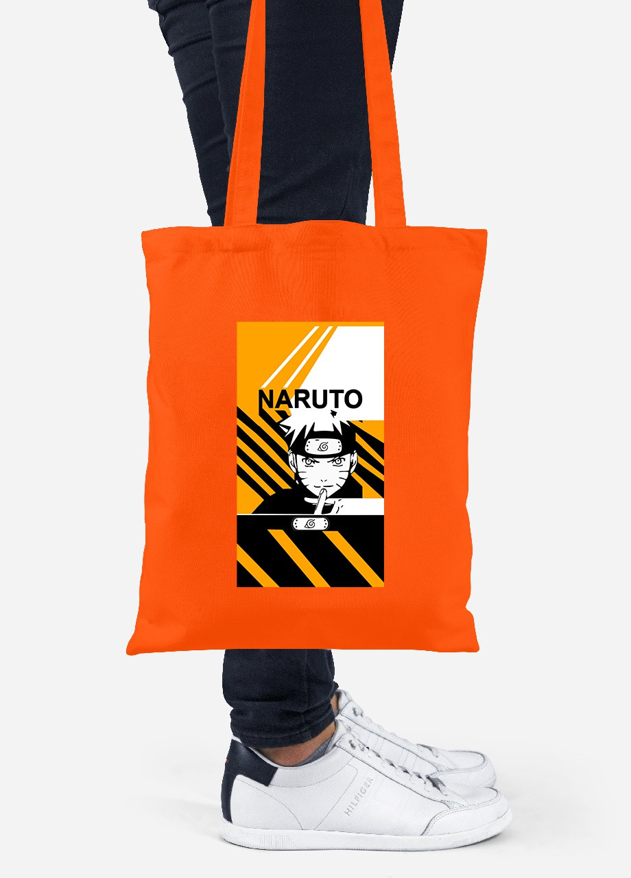 Эко сумка шопер Наруто Узумаки (Naruto Uzumaki) (92102-3041-OG) оранжевая MobiPrint Lite (256922196)