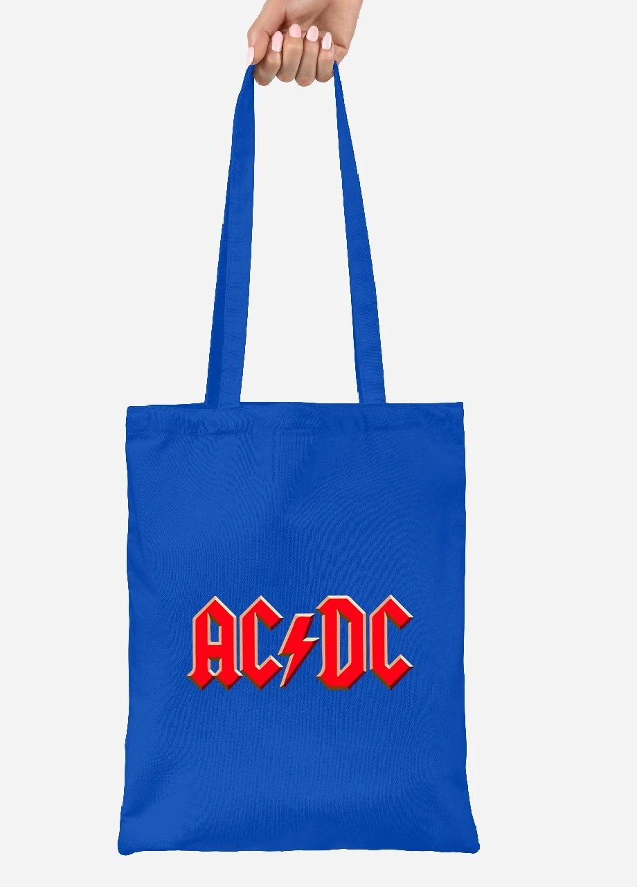 Эко сумка шопер (AC DC) (92102-1980-SK) голубая MobiPrint Lite (256921270)