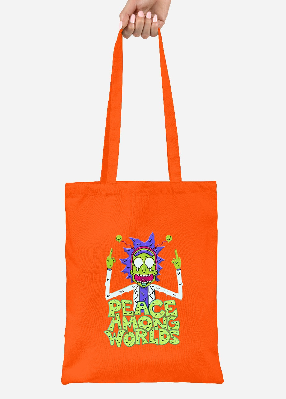 Еко-сумка шоппер Рік Санчез Рік та Морті (Rick Sanchez Rick and Morty) (92102-2941-OG) помаранчева MobiPrint Lite (256924600)