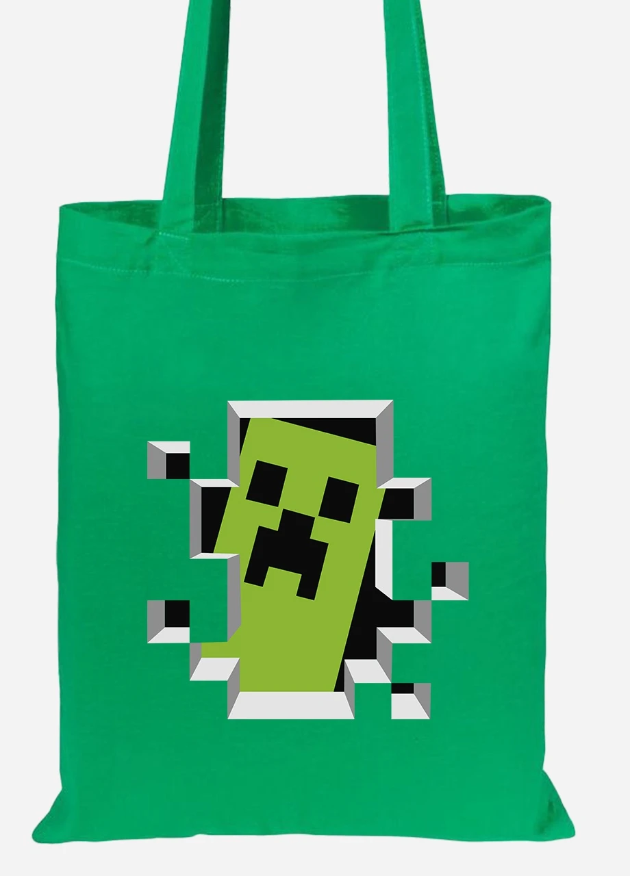 Еко-сумка шоппер Minecraft (92102-1709-KG) зелена MobiPrint Lite (256920182)
