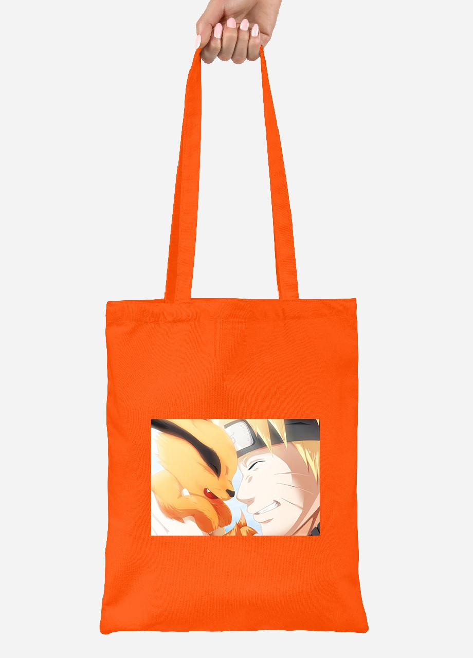 Эко сумка шопер Наруто (Naruto) (92102-3087-OG) оранжевая MobiPrint Lite (256923948)