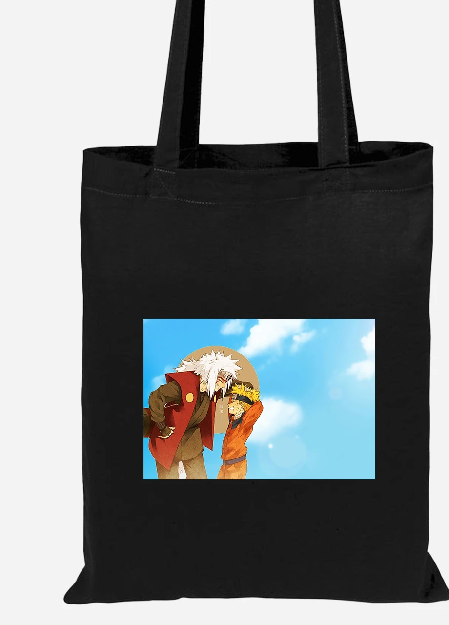 Еко-сумка шоппер Наруто (Naruto) (92102-3093-BK) чорна MobiPrint Lite (256922706)