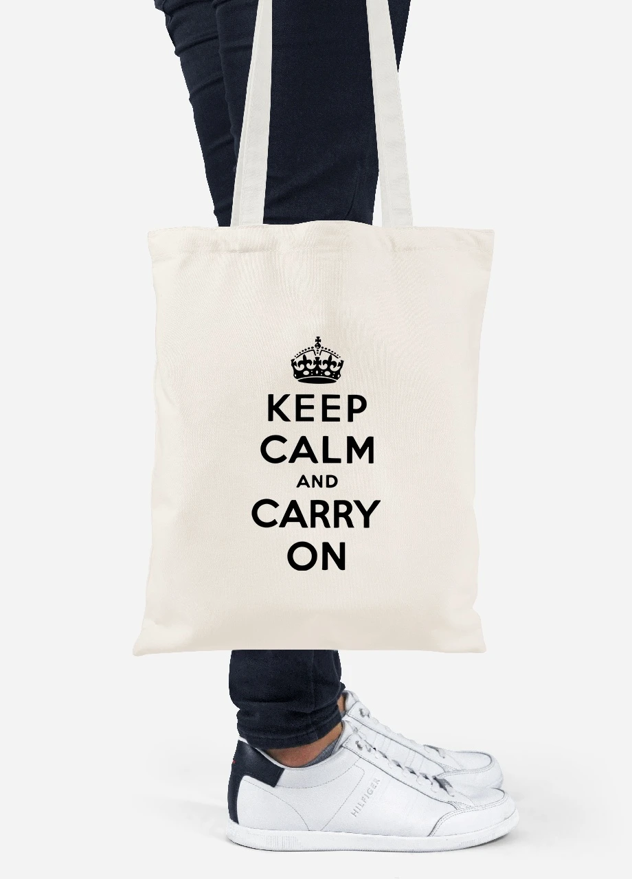 Эко сумка шопер Keep Calm (92102-2009-BG) бежевая MobiPrint Lite (256924607)