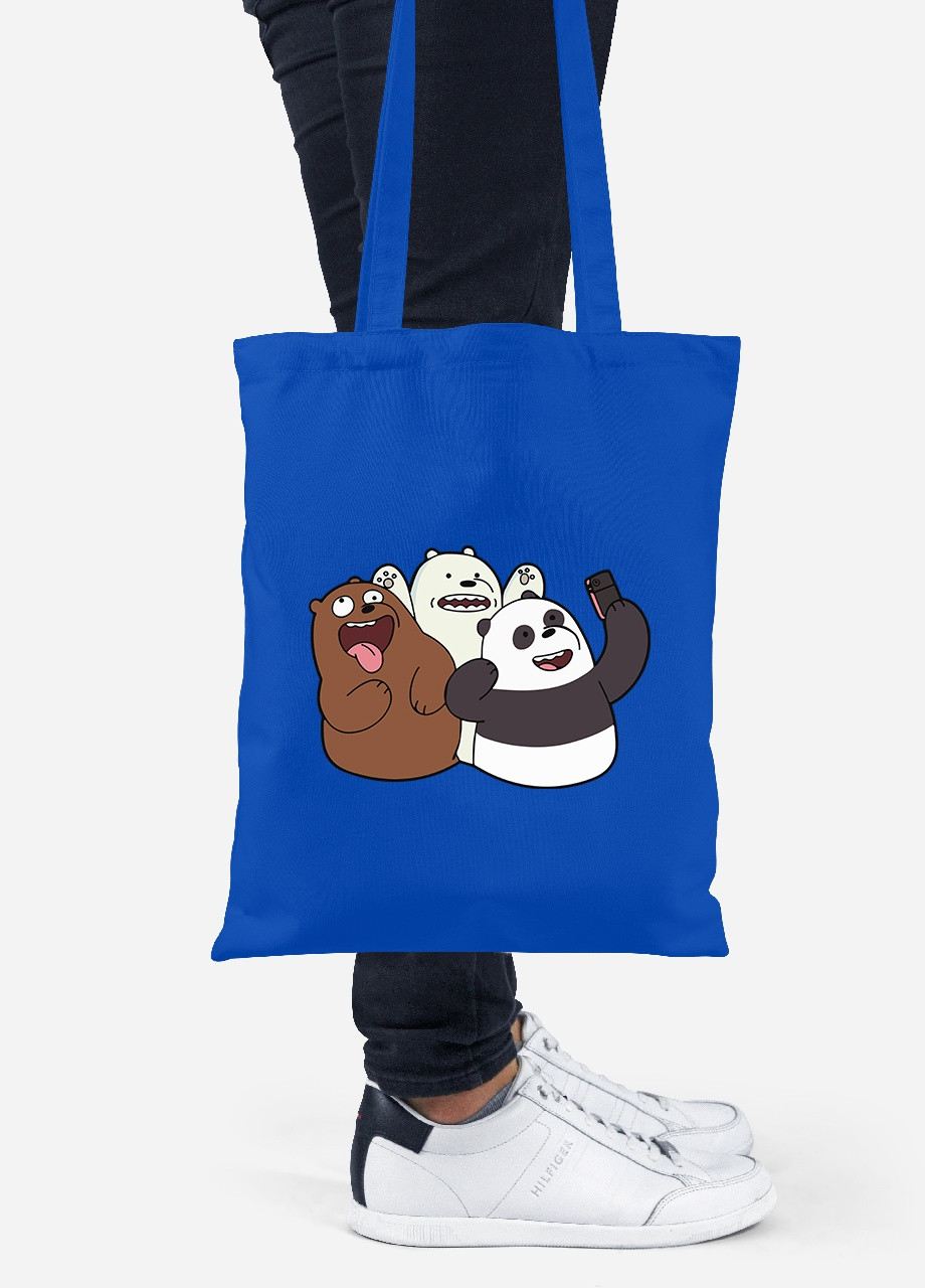 Еко-сумка шоппер Вся правда про ведмедів (We Bare Bears) (92102-2665-SK) голуба MobiPrint Lite (256923694)