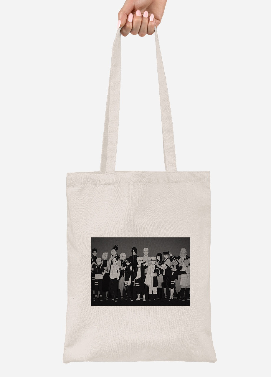 Эко сумка шопер Наруто (Naruto) (92102-3105-BG) бежевая MobiPrint Lite (256922121)