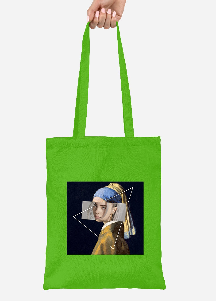 Еко-сумка шоппер Біллі Айліш Ренесанс (Billie Eilish Renaissance) (92102-1206-LM) салатова MobiPrint Lite (256924049)