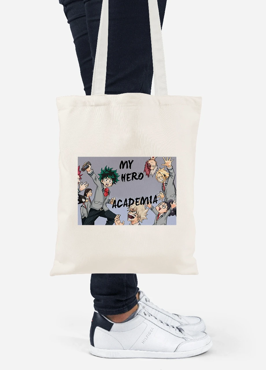 Еко-сумка шоппер Моя геройська академія (My Hero Academia) (92102-3062-BG) бежева MobiPrint Lite (256921615)