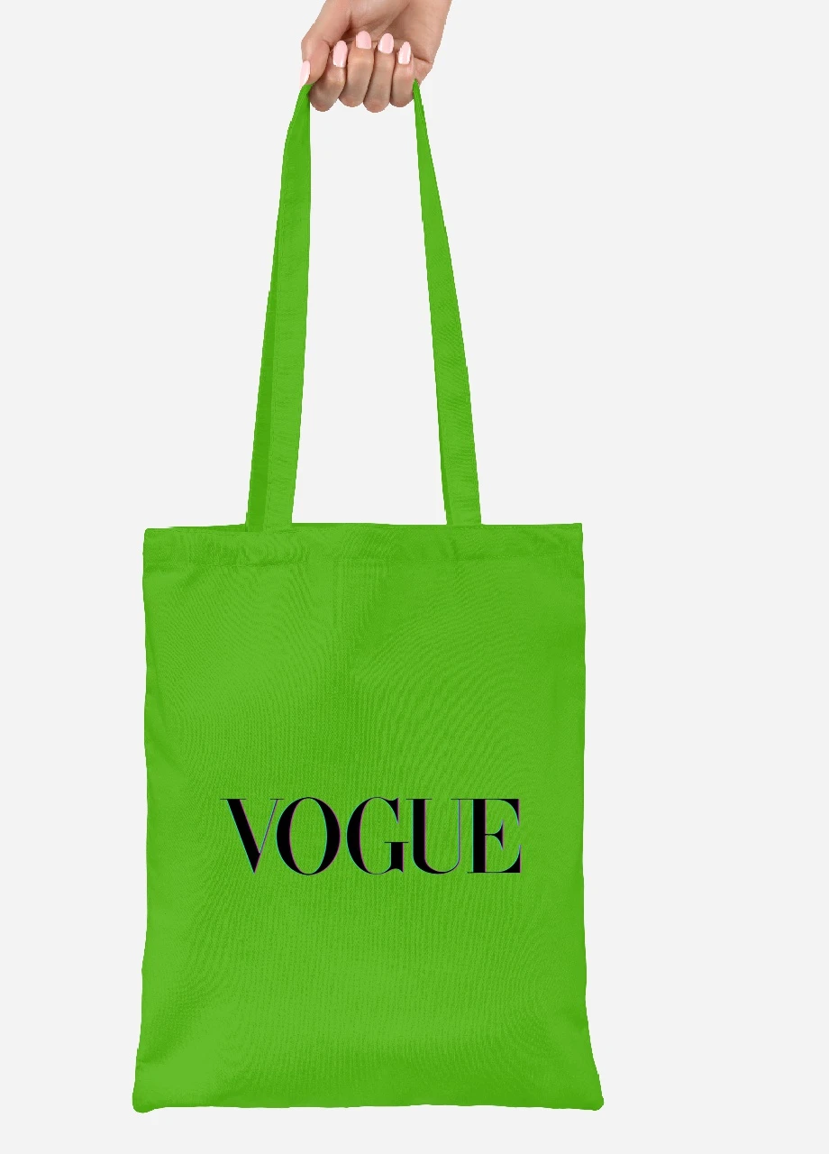 Эко сумка шопер Vogue (92102-1956-LM) салатовая MobiPrint Lite (256922377)