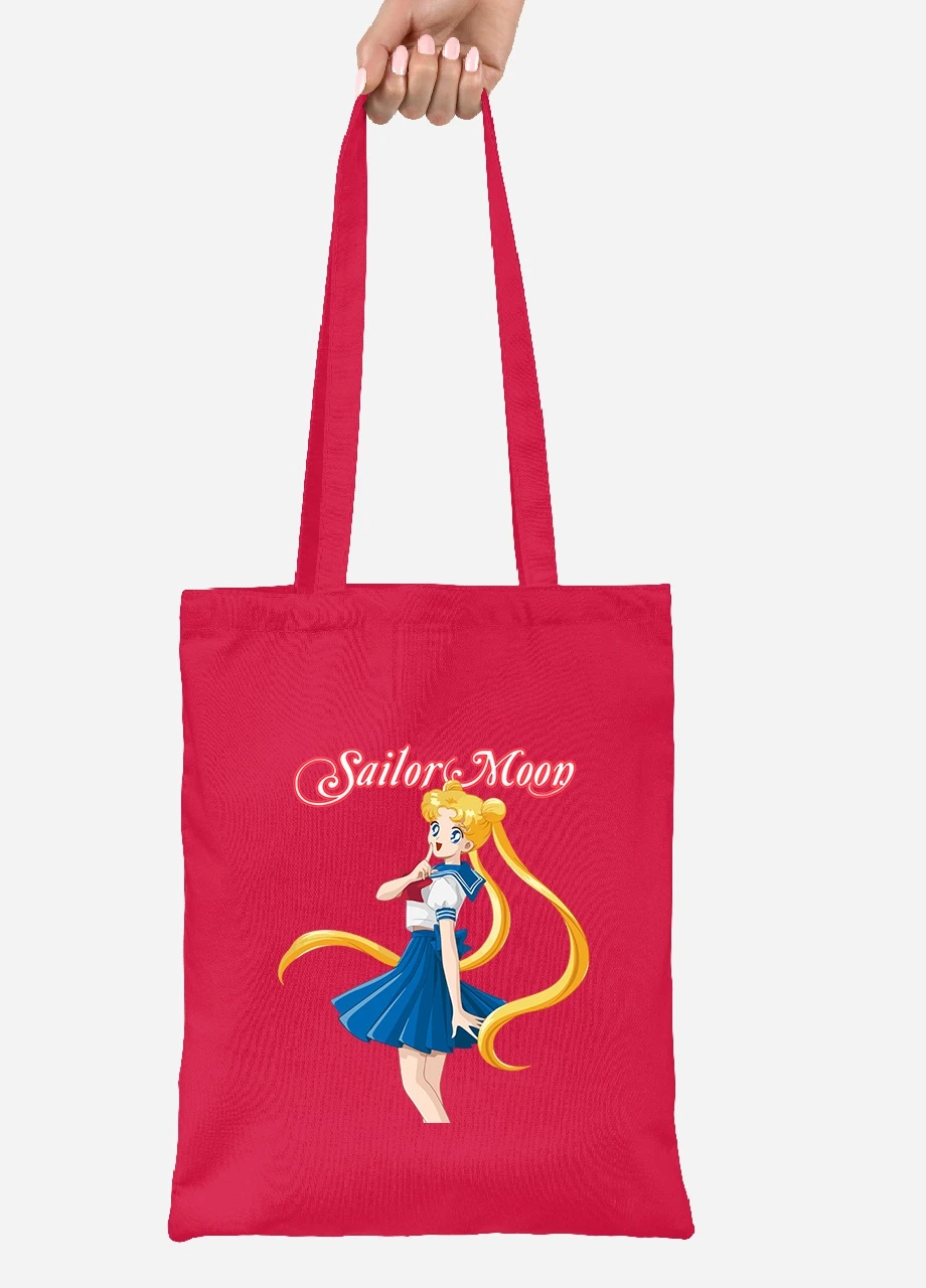 Эко сумка шопер Сейлор Мун (Sailor Moon) (92102-2928-RD) красная MobiPrint Lite (256922828)