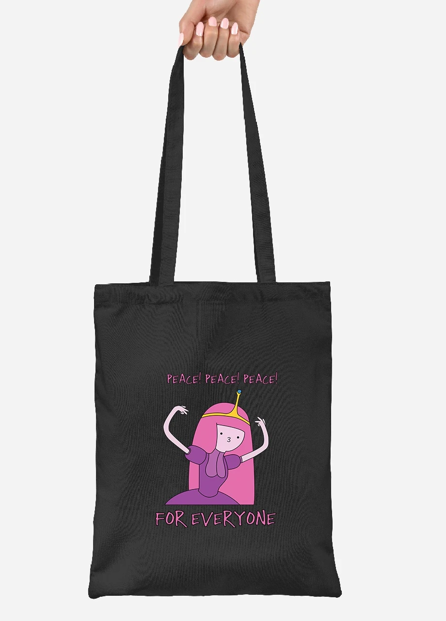 Эко сумка шопер Принцесса бубльгум (Princess Bubblegum) (92102-1576-BK) черная MobiPrint Lite (256921769)
