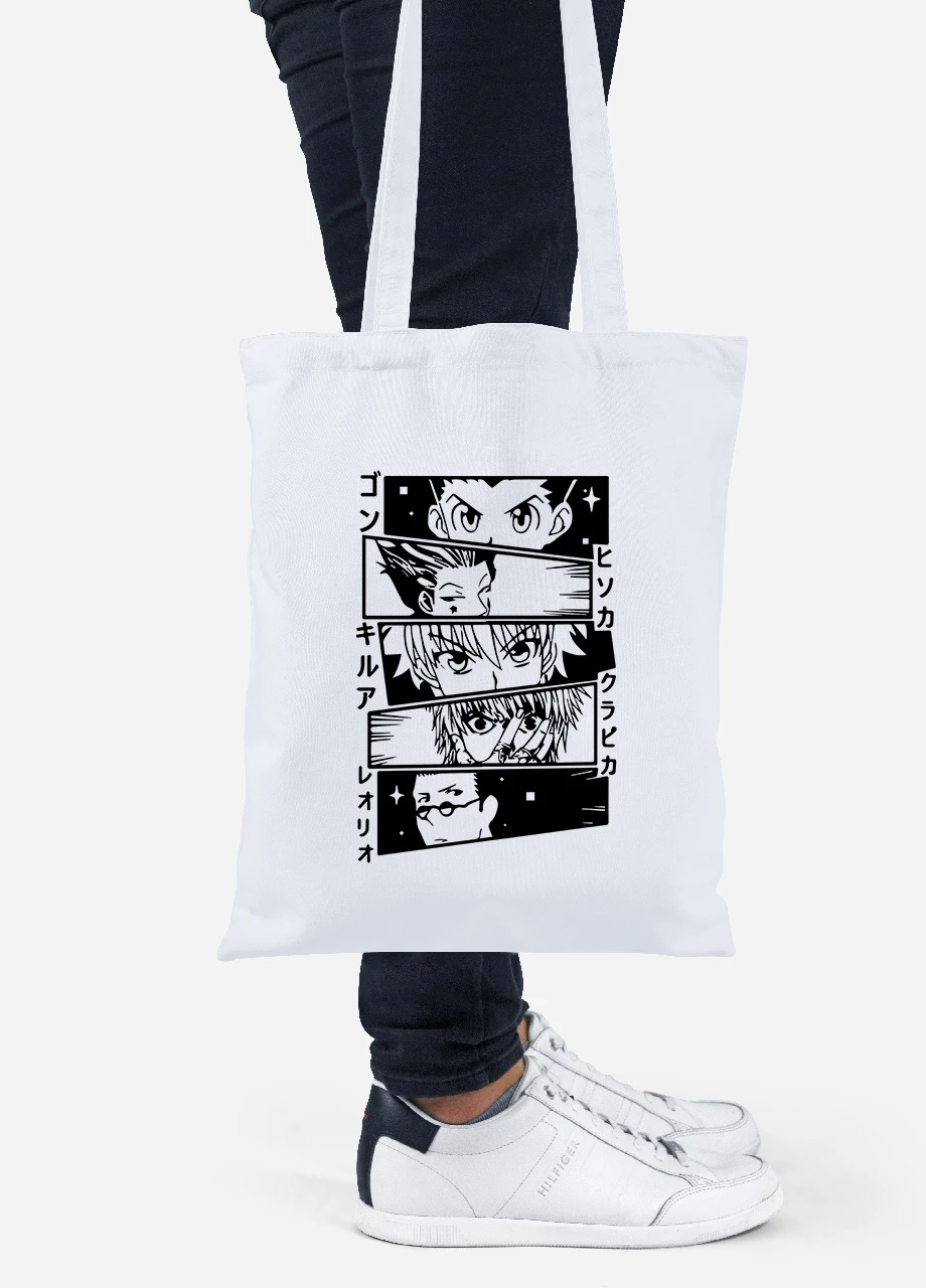 Эко сумка шопер Охотник на Охотник (Hunter X Hunter) (92102-3340) белая MobiPrint Lite (256923247)