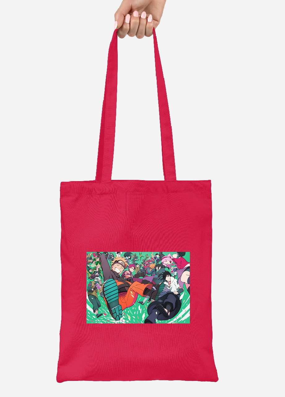 Эко сумка шопер Наруто (Naruto) (92102-3091-RD) красная MobiPrint Lite (256923937)