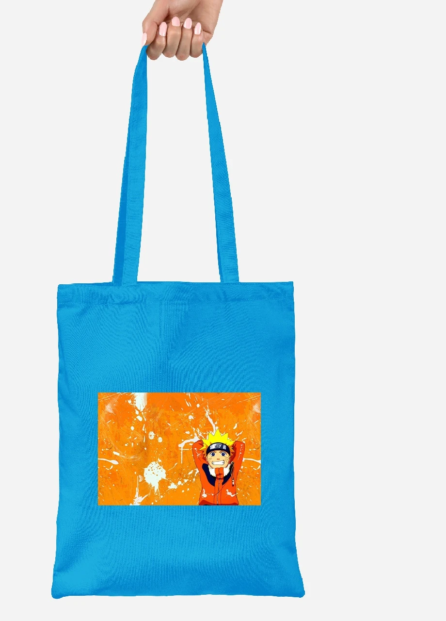 Еко-сумка шоппер Наруто Узумакі (Naruto Uzumaki) (92102-3114-BL) синя MobiPrint Lite (256924715)