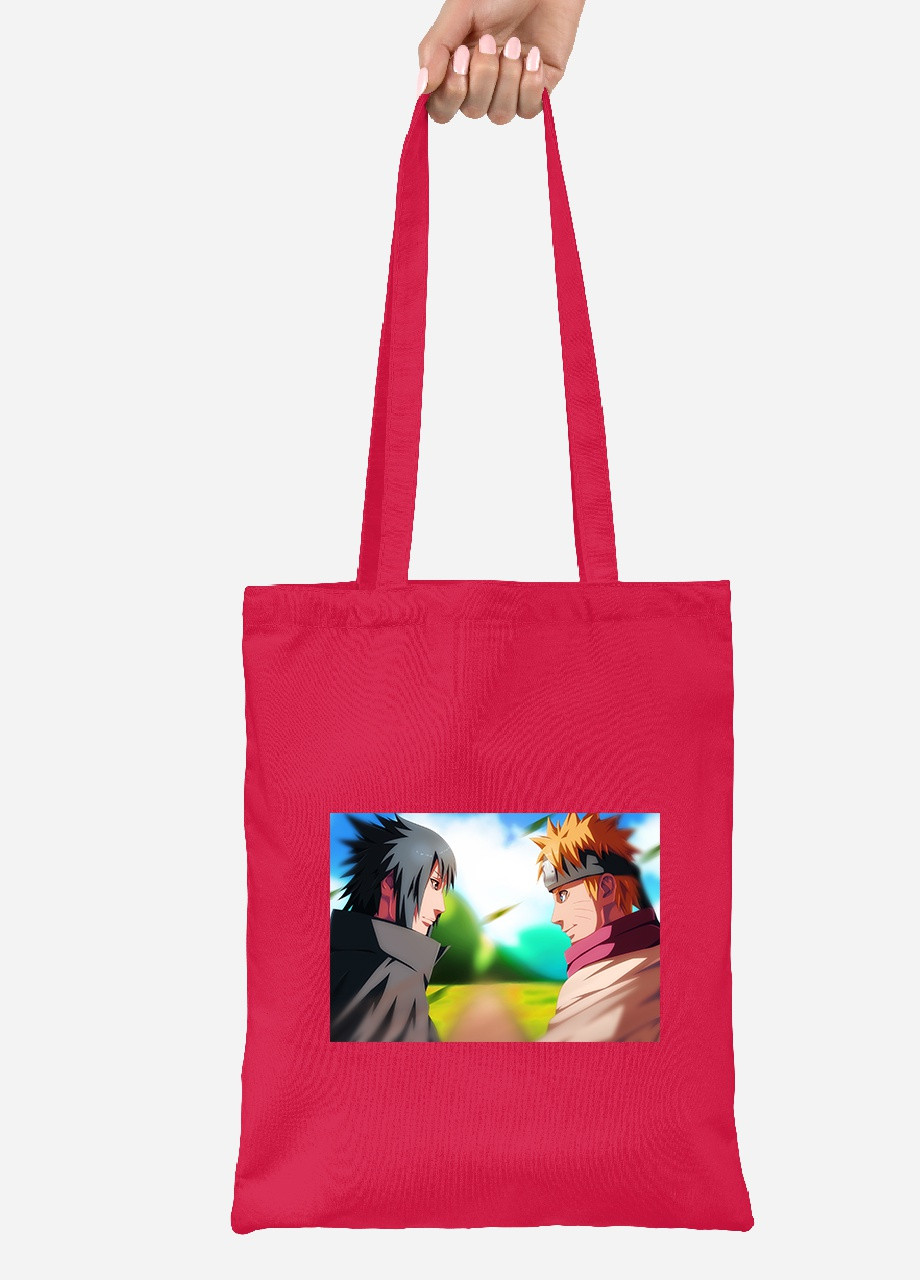 Еко-сумка шоппер Наруто (Naruto) (92102-3088-RD) червона MobiPrint Lite (256920568)