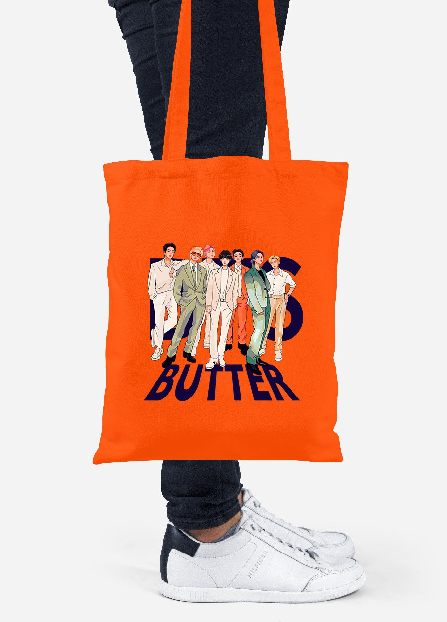 Эко сумка шопер БТС (BTS) (92102-3271-OG) оранжевая MobiPrint Lite (256921585)