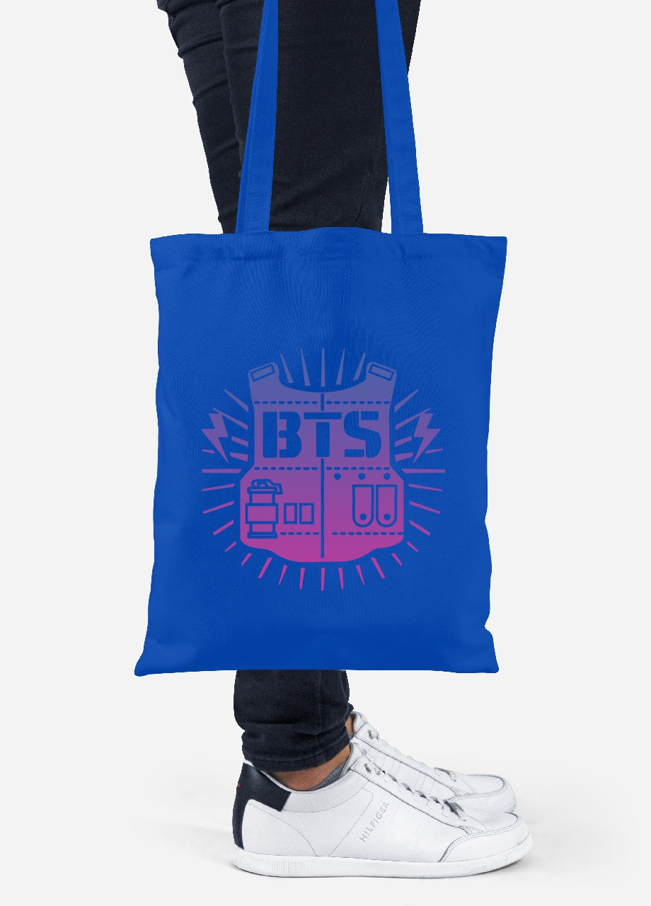 Еко-сумка шоппер БТС (BTS) (92102-3278-SK) голуба MobiPrint Lite (256921780)
