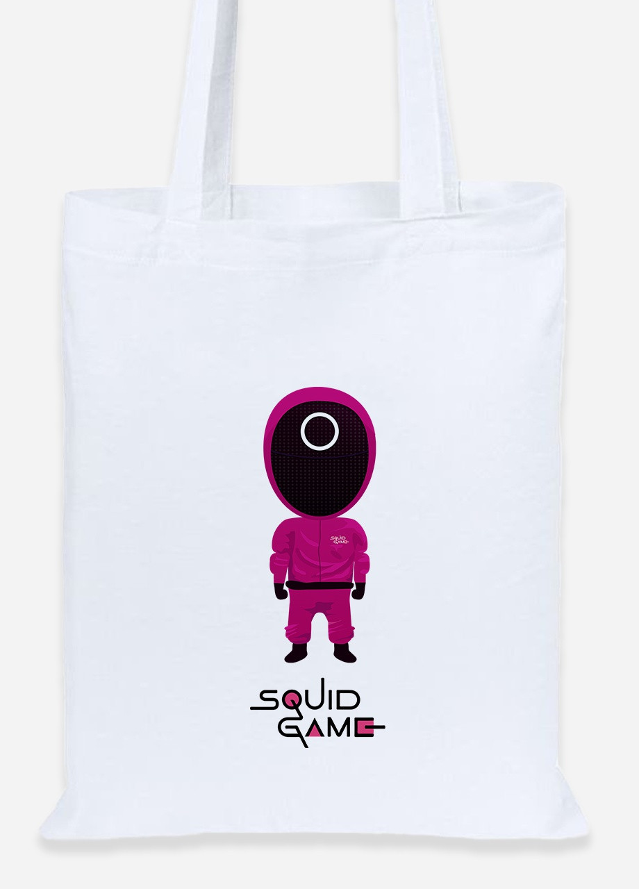 Еко-сумка шоппер Коло Робочий солдат Гра в кальмара (Squid Game) (92102-3358) біла MobiPrint Lite (256922515)