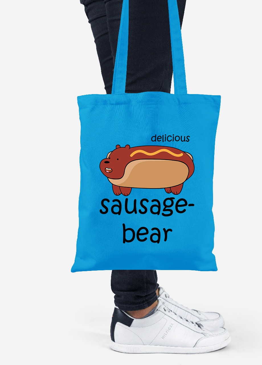 Эко сумка шопер Вся правда о медведях (We Bare Bears) (92102-2906-BL) синяя MobiPrint Lite (256921964)