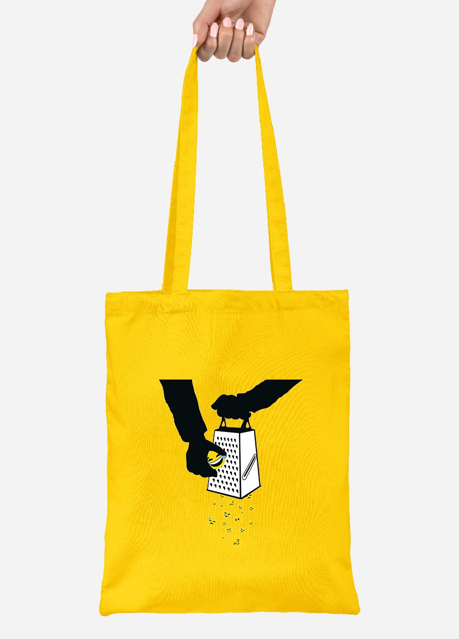 Еко-сумка шоппер Реальність (92102-2088-SY) жовта MobiPrint Lite (256923033)