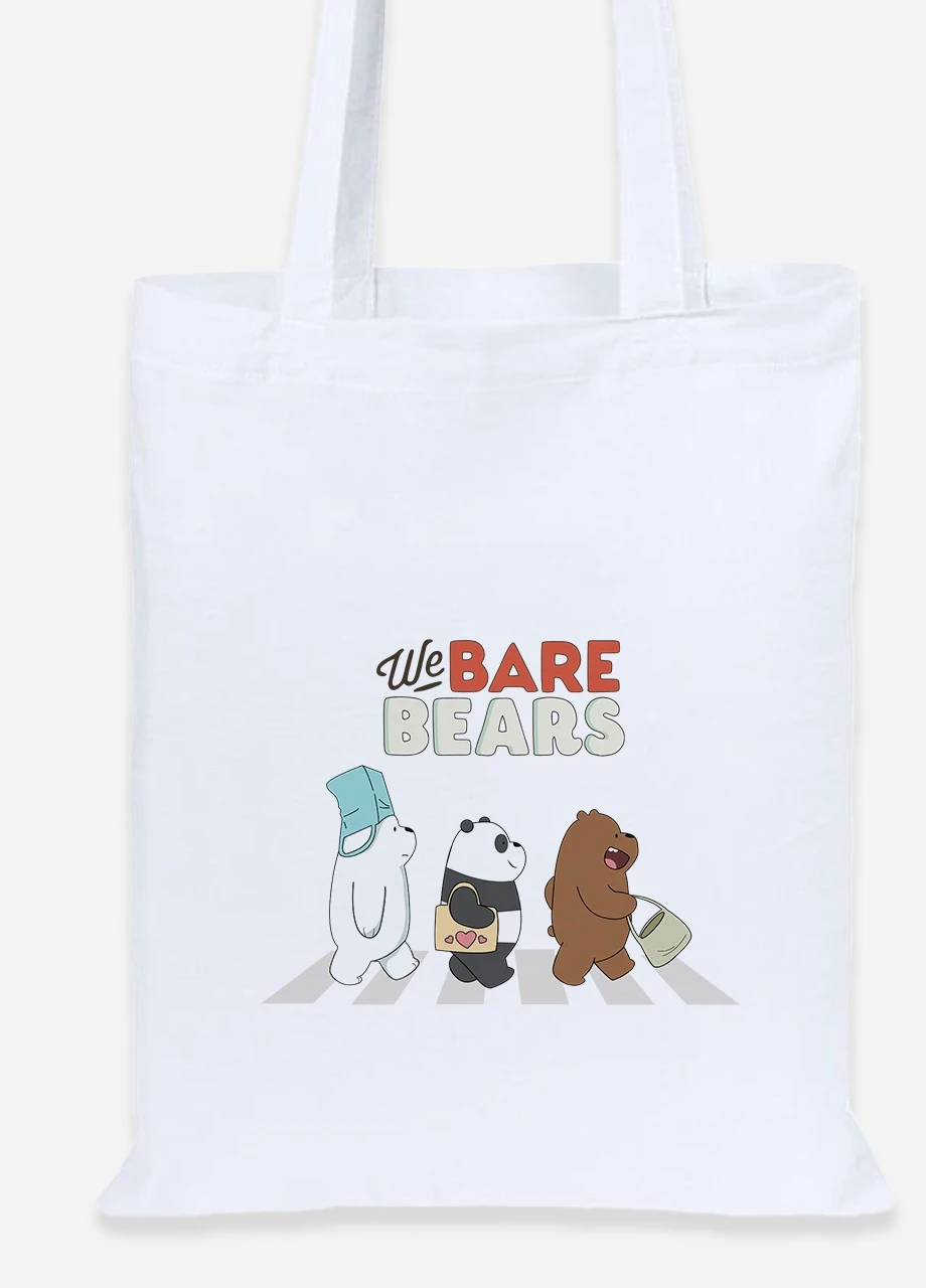 Эко сумка шопер Вся правда о медведях (We Bare Bears) (92102-2666) белая MobiPrint Lite (256920463)