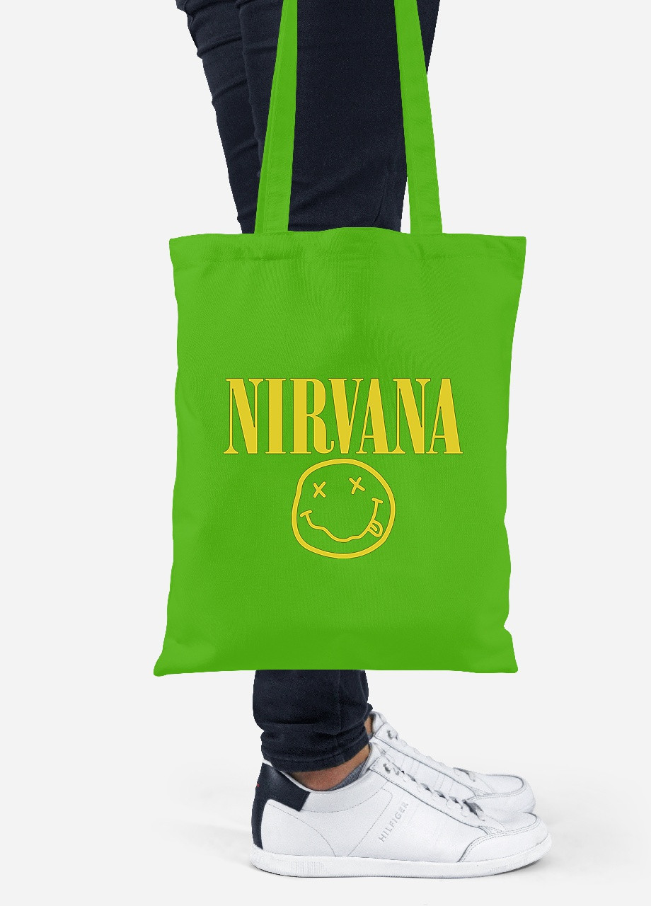 Еко-сумка шоппер Нірвана (Nirvana) (92102-1964-LM) салатова MobiPrint lite (256920734)