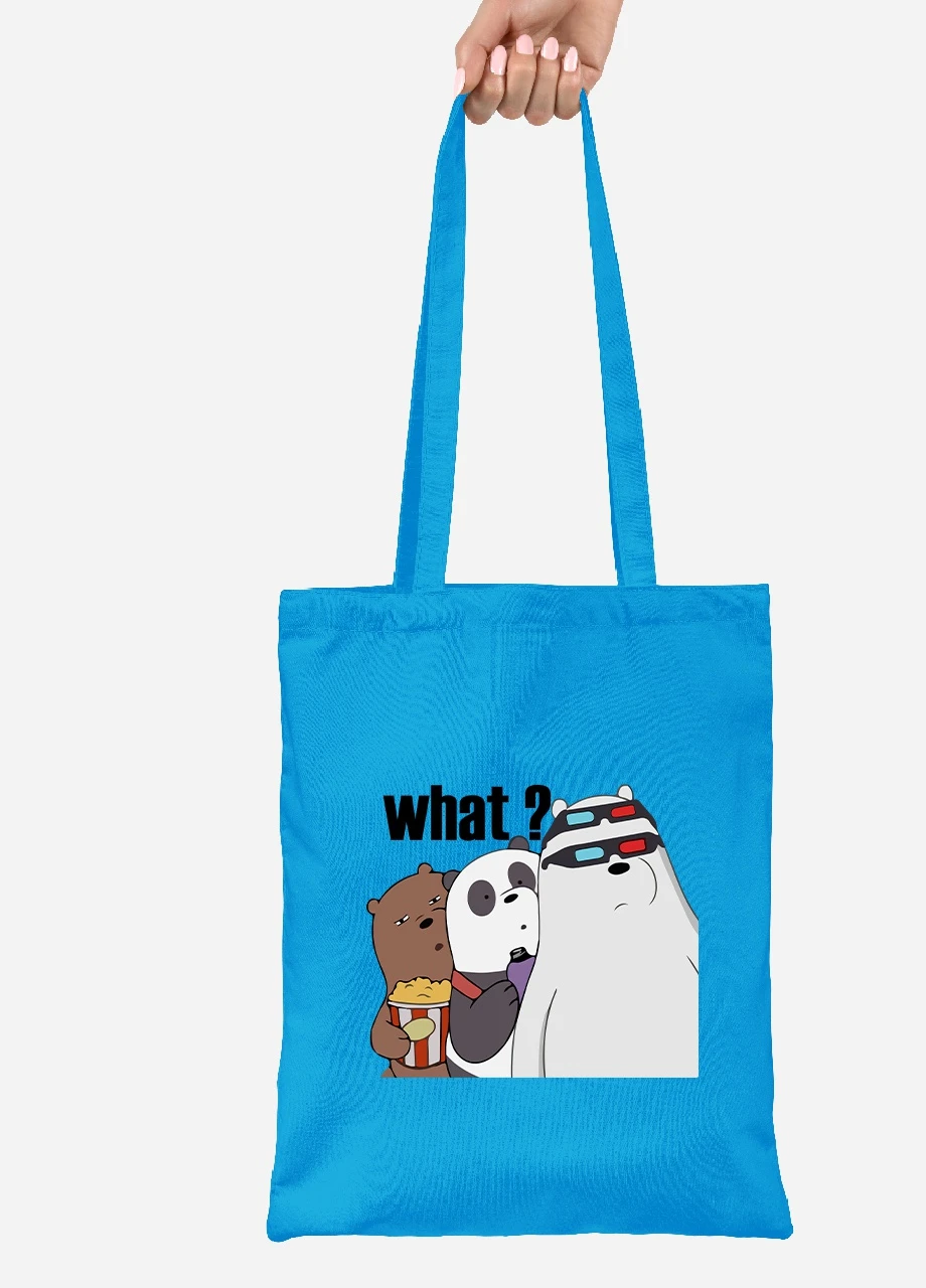 Еко-сумка шоппер Вся правда про ведмедів (We Bare Bears) (92102-2902-BL) синя MobiPrint Lite (256921586)