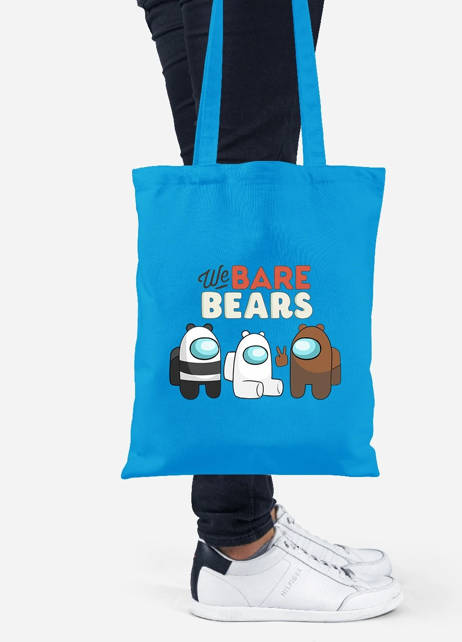 Эко сумка шопер Вся правда о медведях (We Bare Bears) (92102-2668-BL) синяя MobiPrint Lite (256921474)