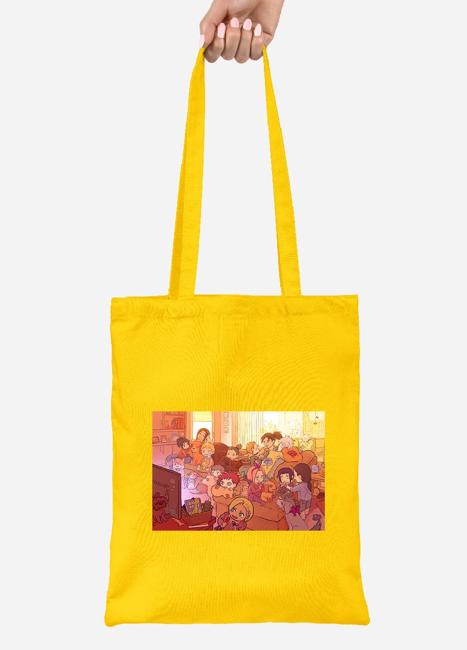 Эко сумка шопер Наруто (Naruto) (92102-3090-SY) желтая MobiPrint Lite (256922781)