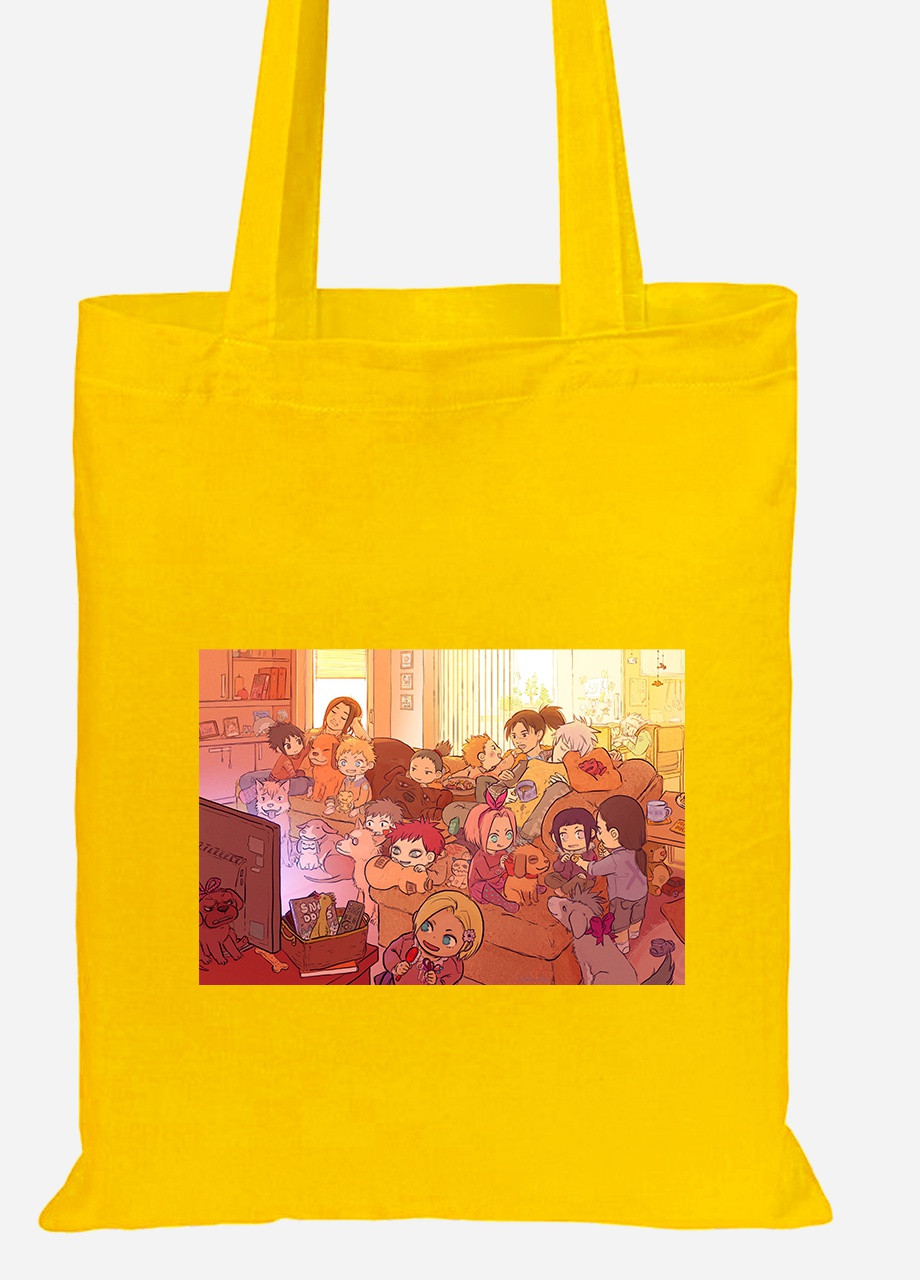 Эко сумка шопер Наруто (Naruto) (92102-3090-SY) желтая MobiPrint Lite (256922781)