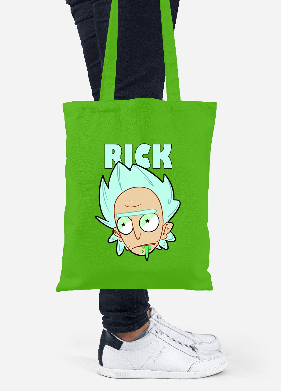 Еко-сумка шоппер Рік Санчез та Бендер Рік та Морті (Bender Rick and Morty) (92102-2942-LM) салатова MobiPrint Lite (256921622)