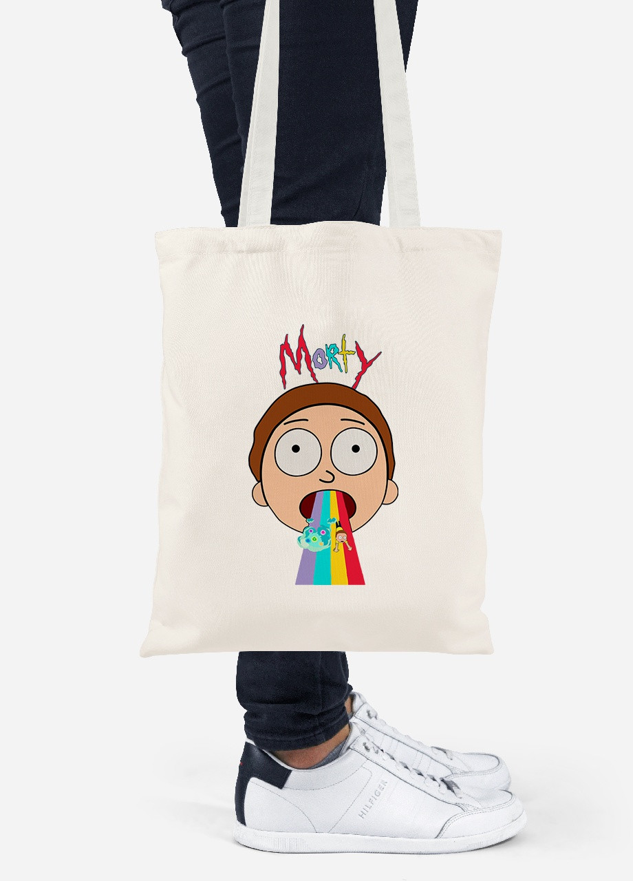 Еко-сумка шоппер Рік Санчез та Морті Сміт Рік та Морті (Rick and Morty) (92102-2946-BG) бежева MobiPrint Lite (256923567)