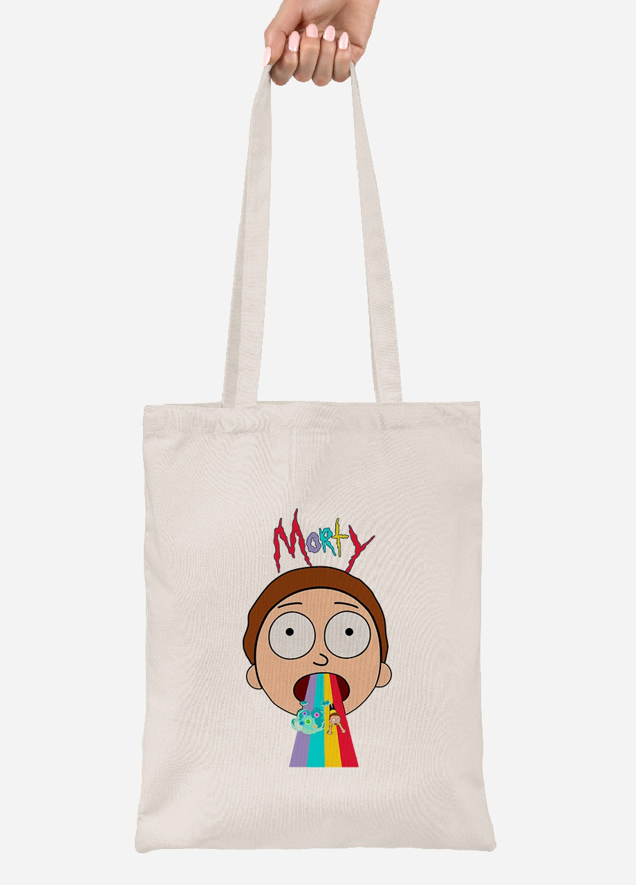 Еко-сумка шоппер Рік Санчез та Морті Сміт Рік та Морті (Rick and Morty) (92102-2946-BG) бежева MobiPrint Lite (256923567)