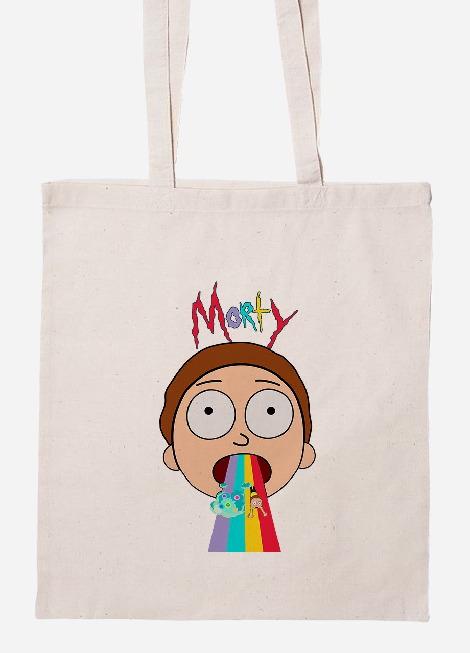 Еко-сумка шоппер Рік Санчез та Морті Сміт Рік та Морті (Rick and Morty) (92102-2946-BG) бежева MobiPrint Lite (256923567)