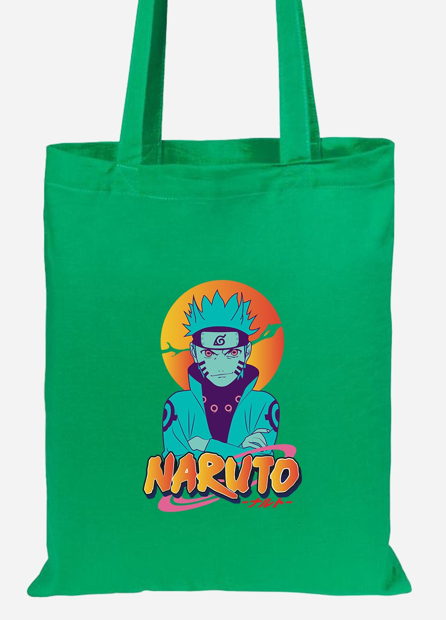 Еко-сумка шоппер Наруто Узумакі (Naruto Uzumaki) (92102-2631-KG) зелена MobiPrint Lite (256922321)